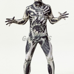 Scary Halloween Costumes Death Skeleton Full Coat