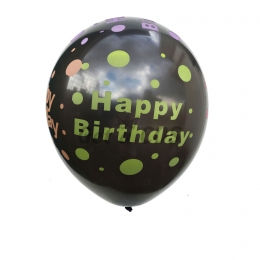 Birthdays Decoration All Black Printed Balloons