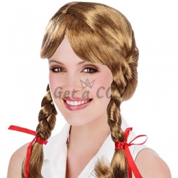Halloween Props Frozen Anna Brown Wigs