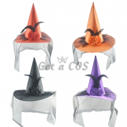 Halloween Decorations Gauze Female Witch Hat