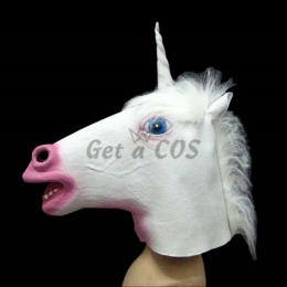 Halloween Decorations White Unicorn Mask