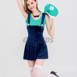 Women Halloween Costumes Mary Suspender Skirt