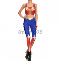 Women Halloween Costumes Wonder Woman Vest Set