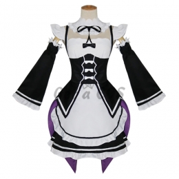 Women Halloween Costumes Rem Maid Dress