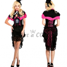Halloween Costume Witch Lace Tuxedo Queen Dress