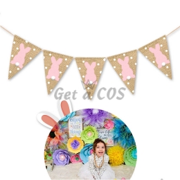 Easter Decorations Polka Dot Rabbit Pull The Flag