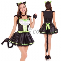 Halloween Costumes Green Cat Dress