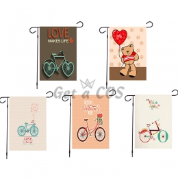 Garden Flags Valentine's Day Bike Pattern