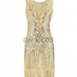 Women Halloween Costumes Vintage Tassel 20s Skirt