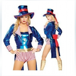 Women Halloween Costumes Blue Swallowtail Magician