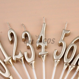 Birthdays Decoration Champagne Color Digital Candle