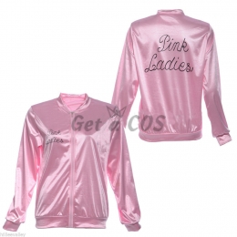 Women Halloween Costumes 50s Rock Pink Jacket