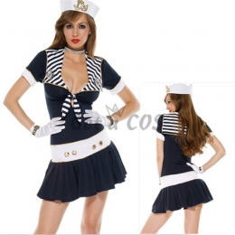 Women Halloween Costumes Black Navy Suit