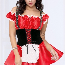 Women Halloween Costumes Red Oktoberfest Uniform