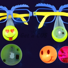 Halloween Decorations Glowing Nose Glasses