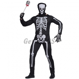Men Halloween Costumes Skeleton White Bone Clothes