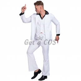 Men Halloween Costumes Celebrity Dance King Suit