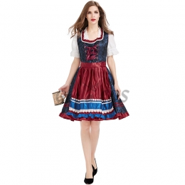 Blue and red German Oktoberfest Women Costume