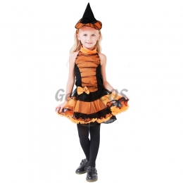 Witch Costume Kids Elegant Orange Skirt