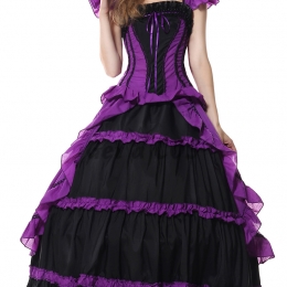 Women Halloween Costumes Palace Purple Dress