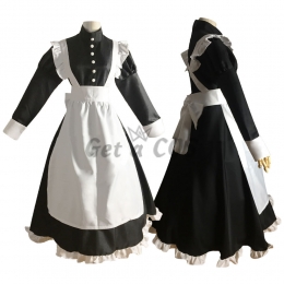 Women Halloween Costumes Pearl Line Maid Uniform