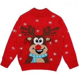 Christmas Sweater Cute Elk Print Pattern