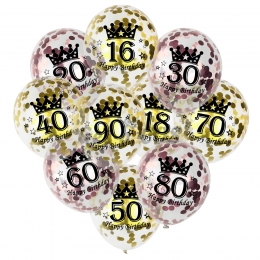 Birthday Balloons Transparent Confetti