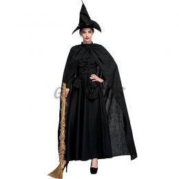 Adult Black Witch Costume with Cloak