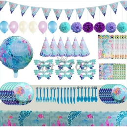 Birthdays Decoration Mermaid Tableware Kit