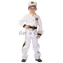 Kids Police Costume White Uniform