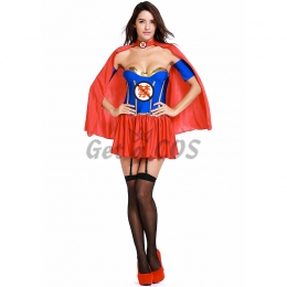 Women Halloween Sexy Costumes Female Superman Comic Hero Style
