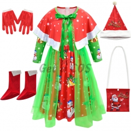 Christmas Costumes Long Sleeve Shawl Dress