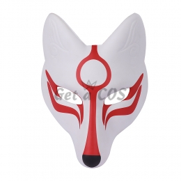 Halloween Props Anime White Fox Mask